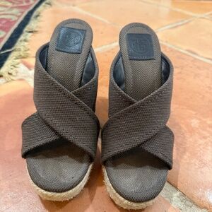 Tory Burch Canvas Espadrille Heels 8M